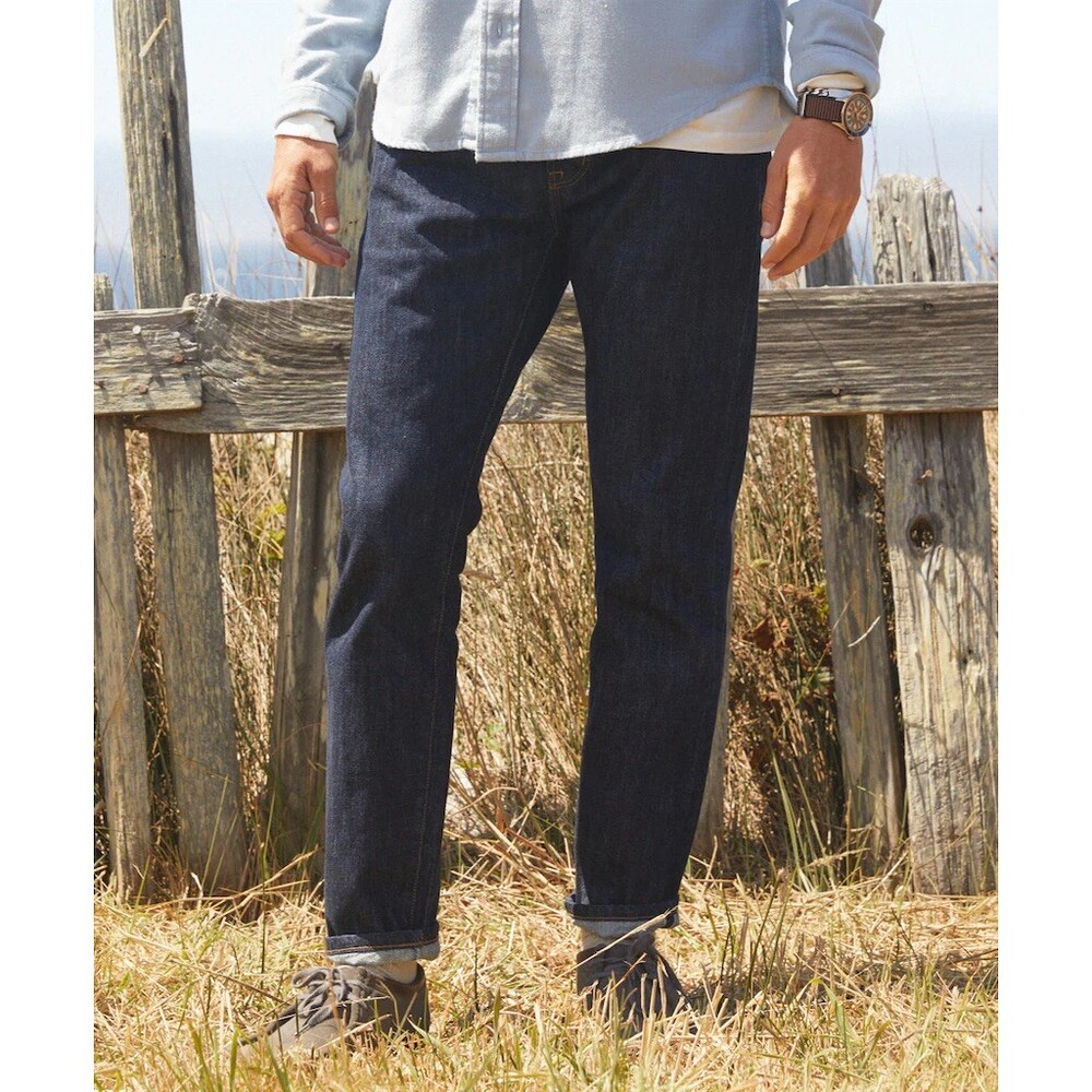 Outerknown Men’s Slim Straight Selvedge Jeans in Dark Indigo